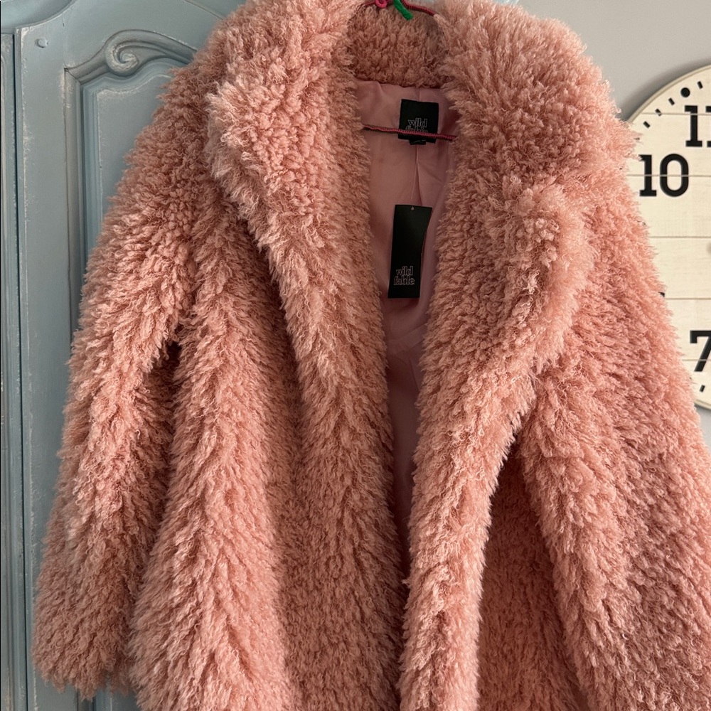 Wild Fable Pink Faux Fur Coat